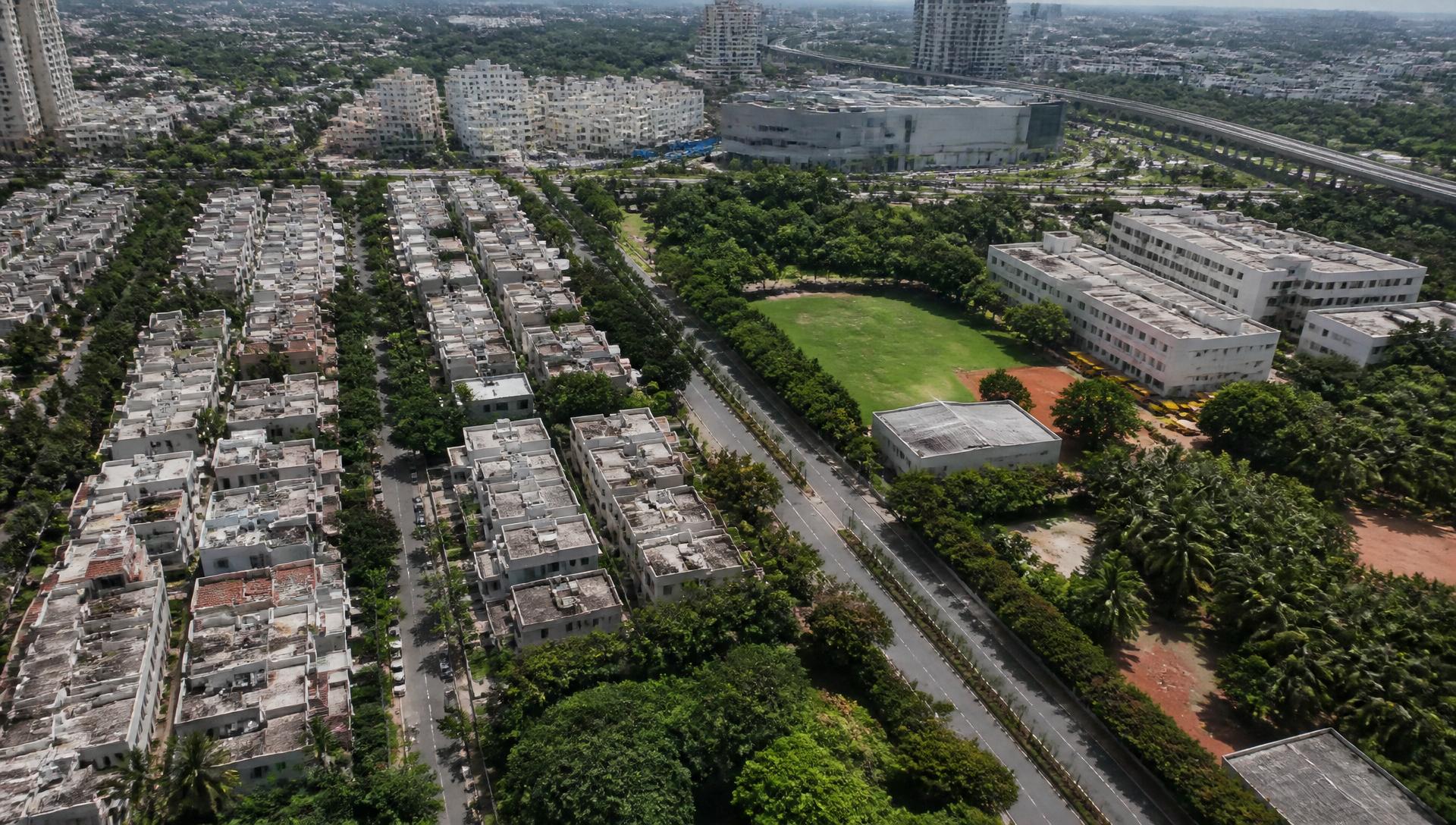 Aerial drone view of JP Nagar, Bangalore