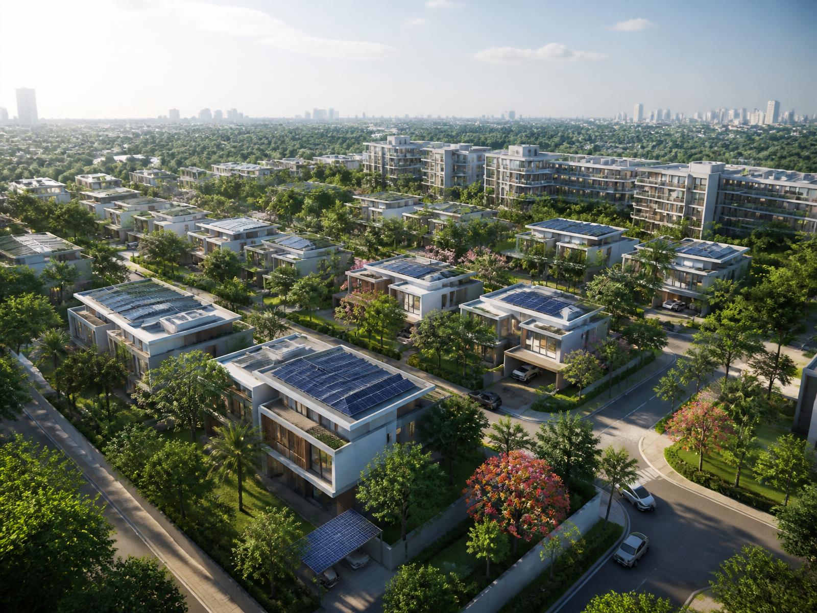 Futuristic sustainable Bangalore skyline